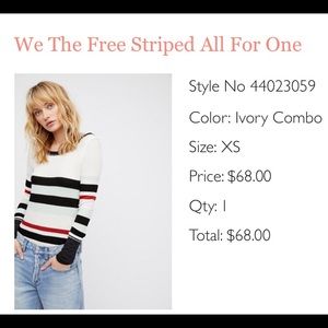 Free people we the free all for one striped top